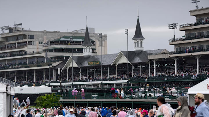 May 3, 2025; Louisville, KY, USA; A view of the crowd in the infield during the Kentucky Derby 2025 at Churchill Downs in Louisville on Saturday, May 3, 2025. 