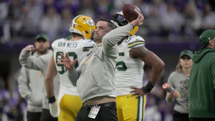 Green Bay Packers linebackers/running game coordinator Anthony Campanile is shown before their game Sunday, December 29, 2024 at U.S. Bank Stadium in Minneapolis, Minnesota. The Minnesota Vikings beat the Green Bay Packers 27-25.