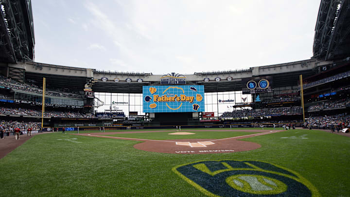 Jun 15, 2025; Milwaukee, Wisconsin, USA; General view of the field at American Family Field on Father’s Day prior to the game between the St. Louis Cardinals and Milwaukee Brewers. Mandatory Credit: Jeff Hanisch-Imagn Images Jun 15, 2025; Milwaukee, Wisconsin, USA; General view of the field at American Family Field on Father’s Day prior to the game between the St. Louis Cardinals and Milwaukee Brewers. Mandatory Credit: Jeff Hanisch-Imagn Images