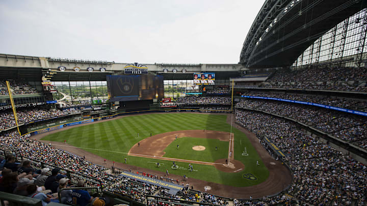 Jun 15, 2025; Milwaukee, Wisconsin, USA;  General view of American Family Field during the game between the St. Louis Cardinals and Milwaukee Brewers. Mandatory Credit: Jeff Hanisch-Imagn Images