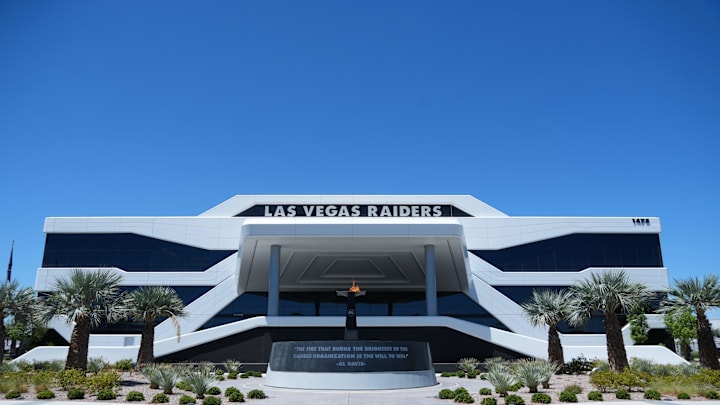 Jul 24, 2025; Henderson, NV, USA; A general overall view of the Las Vegas Raiders headquarters and practice facility at the Intermountain Healthcare Performance Center. Mandatory Credit: Kirby Lee-Imagn Images
