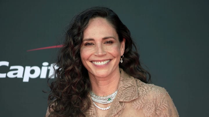 Jul 12, 2023; Los Angeles, CA, USA; Sue Bird arrives on the red carpet before the 2023 ESPYS at the Dolby Theatre. Mandatory Credit: Kirby Lee-Imagn Images Jul 12, 2023; Los Angeles, CA, USA; Sue Bird arrives on the red carpet before the 2023 ESPYS at the Dolby Theatre. Mandatory Credit: Kirby Lee-Imagn Images