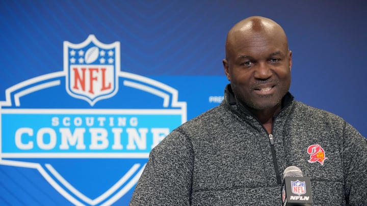 Todd Bowles speaks during the NFL combine. Todd Bowles speaks during the NFL combine.