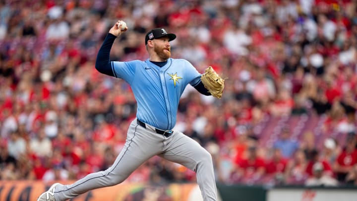 Zack Littell pitches against the Reds—his reported future team—on July 25.