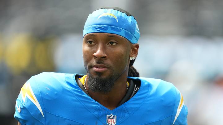 Sep 20, 2026; Inglewood, California, USA; Los Angeles Chargers wide receiver Quentin Johnston (1) warms up prior to the game against the Las Vegas Raiders at SoFi Stadium. Mandatory Credit: Kirby Lee-Imagn Images Sep 20, 2026; Inglewood, California, USA; Los Angeles Chargers wide receiver Quentin Johnston (1) warms up prior to the game against the Las Vegas Raiders at SoFi Stadium. Mandatory Credit: Kirby Lee-Imagn Images