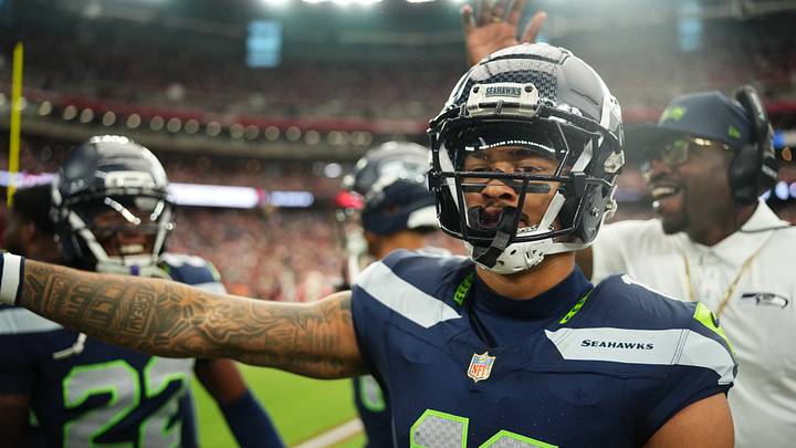 Sep 20, 2026; Glendale, Arizona, USA; Seattle Seahawks wide receiver Jaxon Smith-Njigba (11) reacts on the sideline after scoring a touchdown in the first quarter against the Arizona Cardinals at State Farm Stadium. Mandatory Credit: Joe Camporeale-Imagn Images Sep 20, 2026; Glendale, Arizona, USA; Seattle Seahawks wide receiver Jaxon Smith-Njigba (11) reacts on the sideline after scoring a touchdown in the first quarter against the Arizona Cardinals at State Farm Stadium. Mandatory Credit: Joe Camporeale-Imagn Images