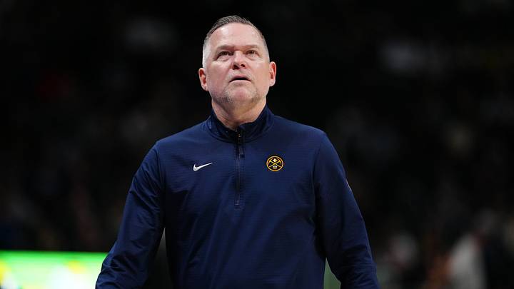 Mar 12, 2025; Denver, Colorado, USA; Denver Nuggets head coach Michael Malone during the fourth quarter against the Minnesota Timberwolves at Ball Arena. Mandatory Credit: Ron Chenoy-Imagn Images