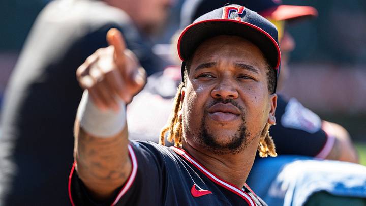 Aug 26, 2026; Anaheim, California, USA; Cleveland Guardians third baseman Jose Ramirez (11) during a game against the Los Angeles Angels at Angel Stadium. Mandatory Credit: Jon Endow-Imagn Images