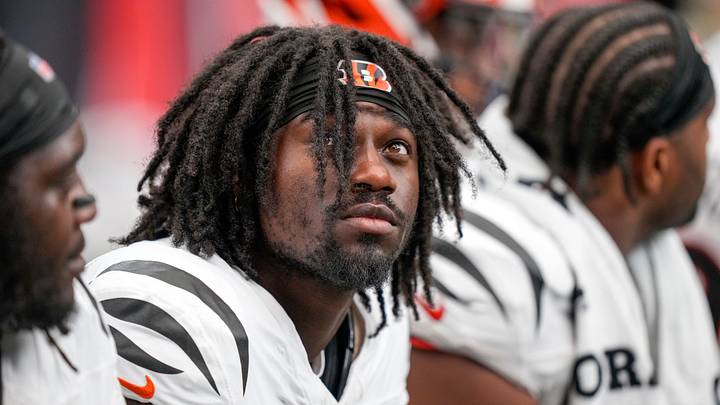 Cincinnati Bengals defensive end Shemar Stewart (94) watches the video board in the fourth quarter of the NFL Week 2 game between the Houston Texans and the Cincinnati Bengals at Reliant Stadium in Houston on Sunday, Sept. 20, 2026. The Bengals improved to 2-0 on the season with a 20-6 win on the road. Cincinnati Bengals defensive end Shemar Stewart (94) watches the video board in the fourth quarter of the NFL Week 2 game between the Houston Texans and the Cincinnati Bengals at Reliant Stadium in Houston on Sunday, Sept. 20, 2026. The Bengals improved to 2-0 on the season with a 20-6 win on the road.