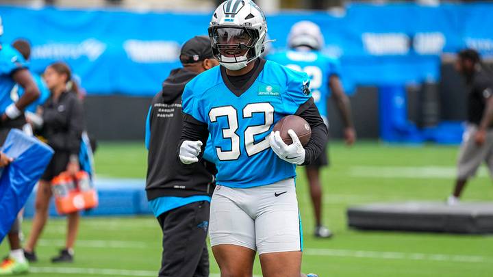 Carolina Panthers linebacker Trevin Wallace (32) during training camp 