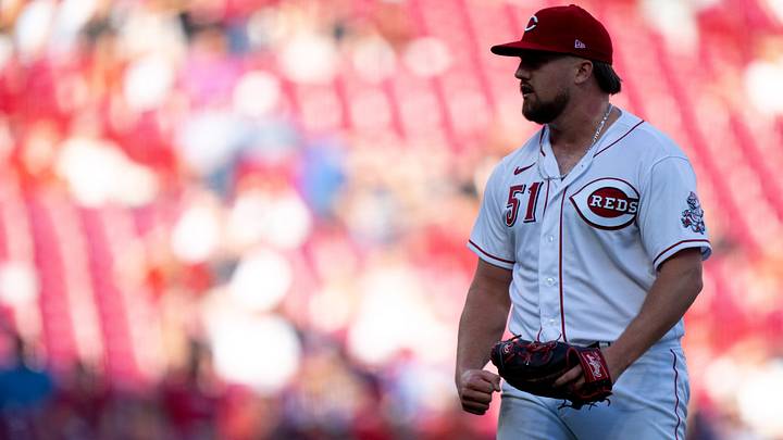 Cincinnati Reds starting pitcher Graham Ashcraft (51) reacts to striking out the last batter in the top of the fourth inning of the MLB game between the Cincinnati Reds and the Chicago Cubs at Great American Ball Park in Cincinnati on Wednesday, Oct. 5, 2022.
Chicago Cubs At Cincinnati Reds 199 Cincinnati Reds starting pitcher Graham Ashcraft (51) reacts to striking out the last batter in the top of the fourth inning of the MLB game between the Cincinnati Reds and the Chicago Cubs at Great American Ball Park in Cincinnati on Wednesday, Oct. 5, 2022.
Chicago Cubs At Cincinnati Reds 199