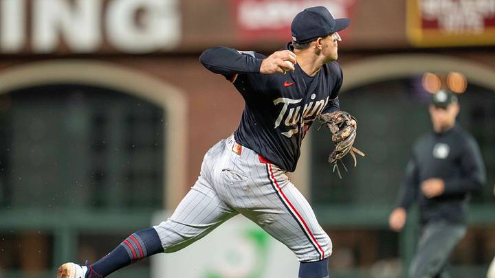 Minnesota Twins third baseman Brooks Lee (22). Mandatory Credit: Neville E. Guard-Imagn Images Minnesota Twins third baseman Brooks Lee (22). Mandatory Credit: Neville E. Guard-Imagn Images