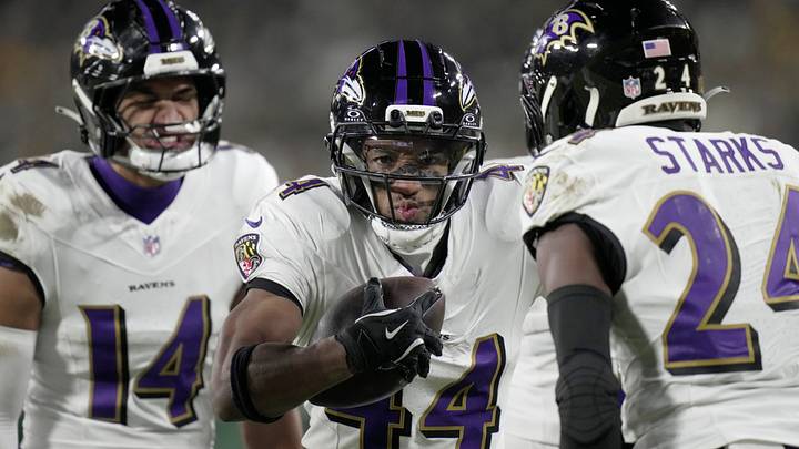 Baltimore Ravens cornerback Marlon Humphrey (44) celebrates his interception during the fourth quarter of their game Saturday, December 27, 2025 at Lambeau Field in Green Bay, Wisconsin. The Baltimore Ravens beat the Green Bay Packers 41-24. Baltimore Ravens cornerback Marlon Humphrey (44) celebrates his interception during the fourth quarter of their game Saturday, December 27, 2025 at Lambeau Field in Green Bay, Wisconsin. The Baltimore Ravens beat the Green Bay Packers 41-24.