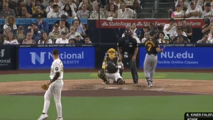 Pittsburgh's Isiah Kiner-Falefa seemed to lean into this pitch. 
