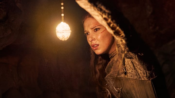 Millie Bobby Brown as Elodie in Damsel. 