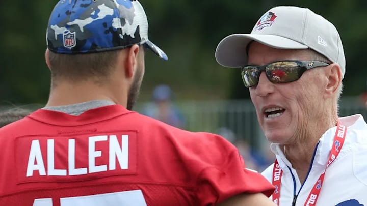 Franchise legends Josh Allen and Jim Kelly Franchise legends Josh Allen and Jim Kelly