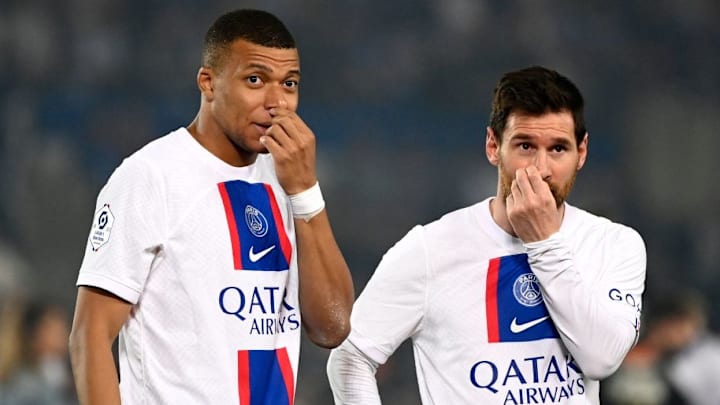 Kylian Mbappé (left) and Lionel Messi played in 67 games together at PSG.