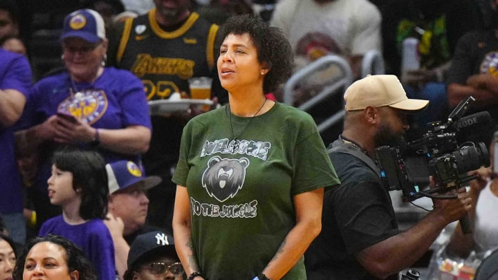 Jul 5, 2024; Los Angeles, California, USA; Cheryl Miller attends the WNBA game between the Las Vegas Aces and the LA Sparks at Crypto.com Arena.