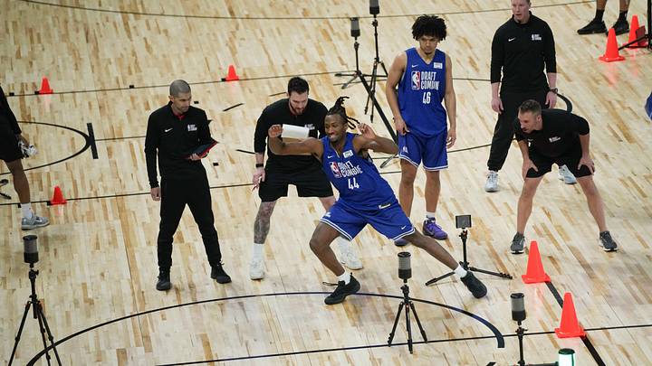 May 12, 2026; Chicago, IL, USA; Darryn Peterson participates in the 2026 NBA Draft Combine at Wintrust Arena. Mandatory Credit: David Banks-Imagn Images May 12, 2026; Chicago, IL, USA; Darryn Peterson participates in the 2026 NBA Draft Combine at Wintrust Arena. Mandatory Credit: David Banks-Imagn Images