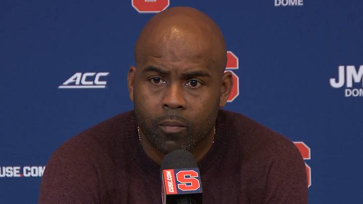 Syracuse coach Fran Brown speaks with the media Monday at the Lally Athletics Complex. The Orange look to snap a 11-game ACC winless streak Saturday night at North Carolina. Syracuse coach Fran Brown speaks with the media Monday at the Lally Athletics Complex. The Orange look to snap a 11-game ACC winless streak Saturday night at North Carolina.