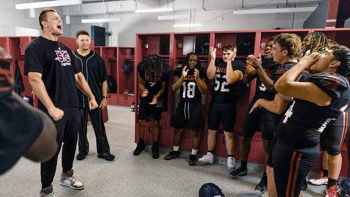 Rob Gronkowski and Patrick Mahomes are once again representing T-Mobile and its Friday Night 5G Lights contest, as more than $8.4 million in prizes, including a $1 million field renovation, are on the line for small town high schools across America. Rob Gronkowski and Patrick Mahomes are once again representing T-Mobile and its Friday Night 5G Lights contest, as more than $8.4 million in prizes, including a $1 million field renovation, are on the line for small town high schools across America.