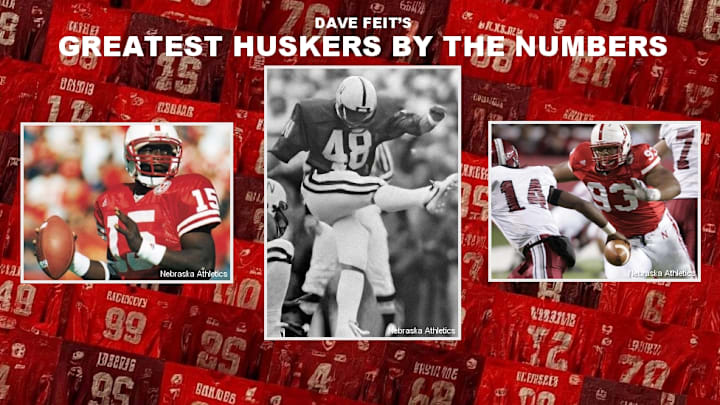 Counting down the greatest Nebraska football players by jersey number.