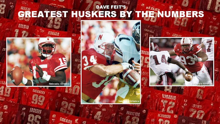 Counting down the greatest Nebraska football players by jersey number.