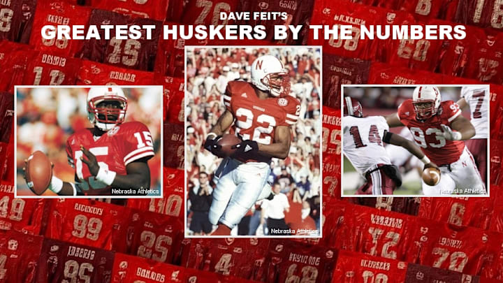 Counting down the greatest Nebraska football players by jersey number.