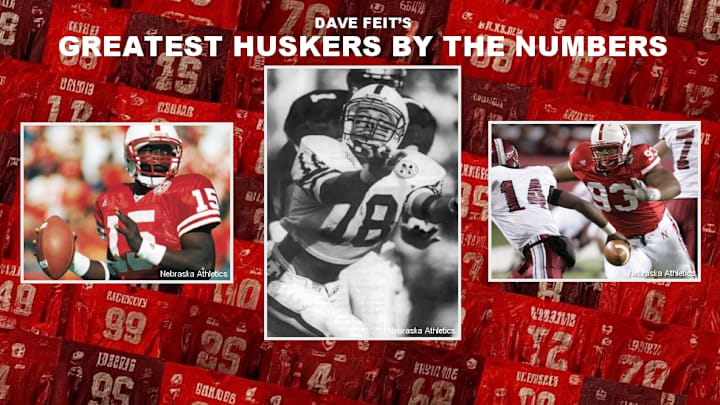 Counting down the greatest Nebraska football players by jersey number.