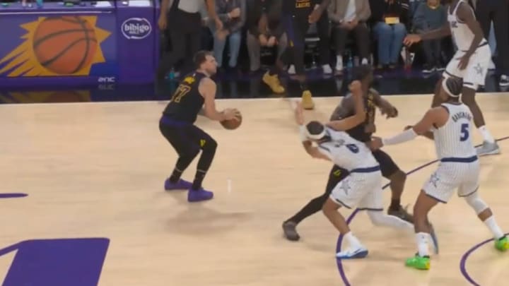 Luka Dončić took the blame for passing up this open look in the final seconds of the Lakers’ loss to the Magic on Tuesday night. 