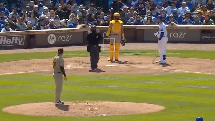 Padres pitcher Logan Gillaspie balked in two straight runs Sunday vs. the Cubs. 