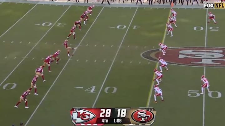 Mitch Wishnowsky attempted one of the worst onside kicks you'll ever see at the end of the 49ers' loss to the Chiefs. 