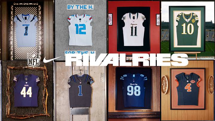 Nike's 2026 Rivalries Jerseys for AFC South and NFC North teams. Nike's 2026 Rivalries Jerseys for AFC South and NFC North teams.