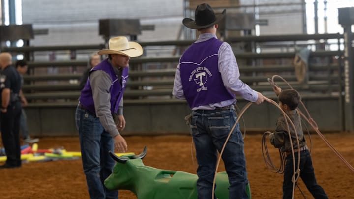 Tarleton Rodeo Athletes with Student 