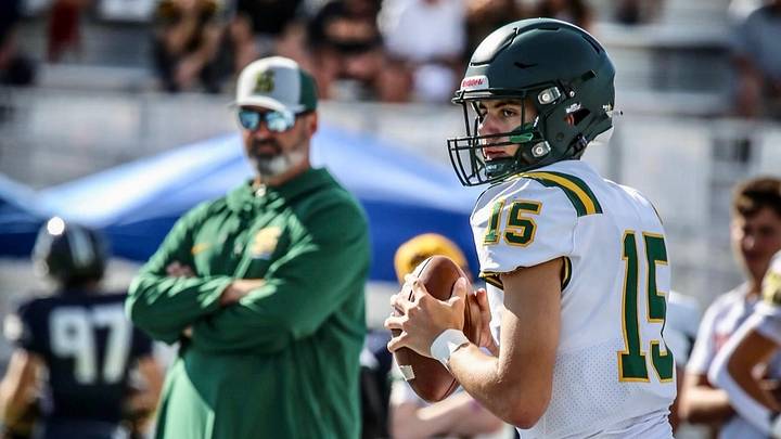 Nick Rolovich watches his son, Daniel, during practice at San Marin High School Nick Rolovich watches his son, Daniel, during practice at San Marin High School
