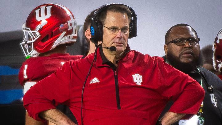 Indiana Head Coach Curt Cignetti stands with his hands on his hips during the College Football Playoff National Championship college football game at Hard Rock Stadium in Miami Gardens on Monday, Jan. 19, 2026.