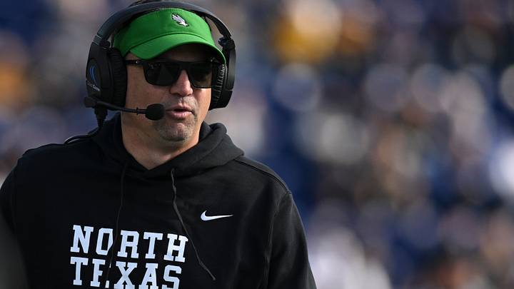 Oct 24, 2026; Annapolis, Maryland, USA; North Texas Mean Green head coach Neal Brown walks down the sidelines during the first half against the Navy Midshipmen at Navy-Marine Corps Memorial Stadium. Mandatory Credit: Tommy Gilligan-Imagn Images Oct 24, 2026; Annapolis, Maryland, USA; North Texas Mean Green head coach Neal Brown walks down the sidelines during the first half against the Navy Midshipmen at Navy-Marine Corps Memorial Stadium. Mandatory Credit: Tommy Gilligan-Imagn Images