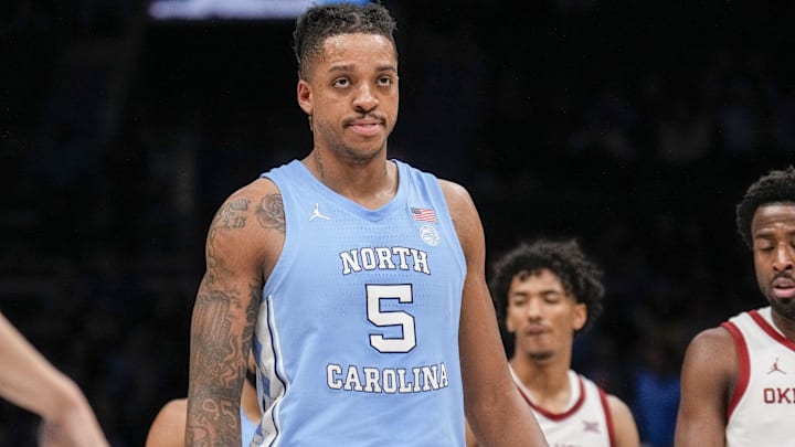 Dec 20, 2023; Charlotte, North Carolina, USA; North Carolina Tar Heels forward Armando Bacot (5) at