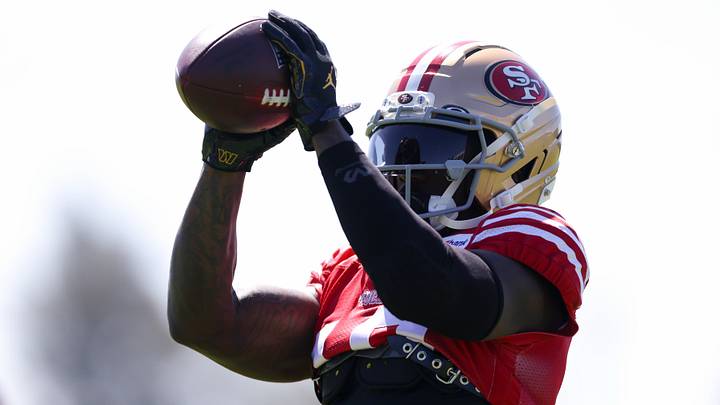 Aug 3, 2026; San Francisco, CA, USA; San Francisco 49ers wide receiver Deebo Samuel Sr. (19) during training camp at Levi's Stadium. Mandatory Credit: Sergio Estrada-Imagn Images Aug 3, 2026; San Francisco, CA, USA; San Francisco 49ers wide receiver Deebo Samuel Sr. (19) during training camp at Levi's Stadium. Mandatory Credit: Sergio Estrada-Imagn Images