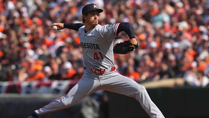 Mar 26, 2026; Baltimore, Maryland, USA; Minnesota Twins pitcher Joe Ryan (41) delivers during the first inning against the Baltimore Orioles at Oriole Park at Camden Yards. Mandatory Credit: Mitch Stringer-Imagn Images Mar 26, 2026; Baltimore, Maryland, USA; Minnesota Twins pitcher Joe Ryan (41) delivers during the first inning against the Baltimore Orioles at Oriole Park at Camden Yards. Mandatory Credit: Mitch Stringer-Imagn Images