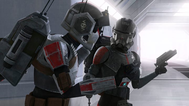 Tech and Echo in a corridor. "Return to Kamino." The Bad Batch. Courtesy of StarWars.com.