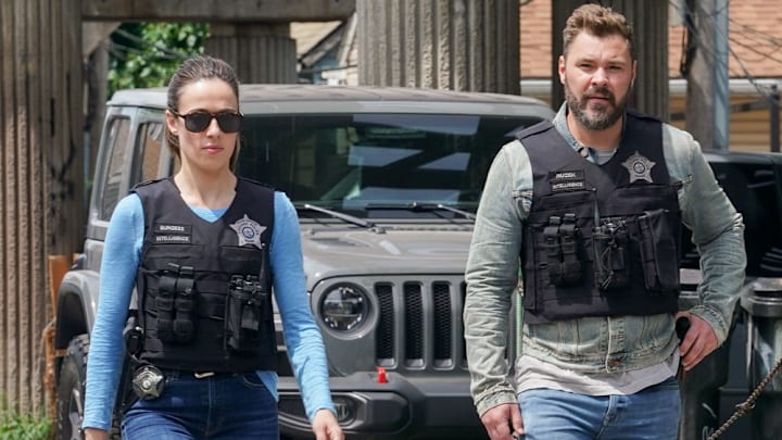 CHICAGO P.D. -- "Let it Bleed" Episode 1001 -- Pictured: (l-r) Marina Squerciati as Kim Burgess, Patrick John Flueger as Adam Ruzek-- (Photo by: Lori Allen/NBC)