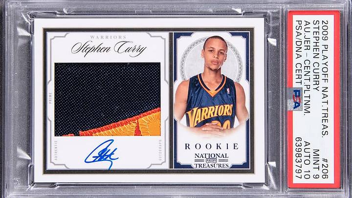 2009 National Treasures Steph Curry Rookie Patch Auto #206 PSA 9/10 2009 National Treasures Steph Curry Rookie Patch Auto #206 PSA 9/10
