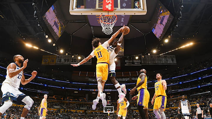 Anthony Edwards dunks on Jaxson Hayes on April 22, 2025.