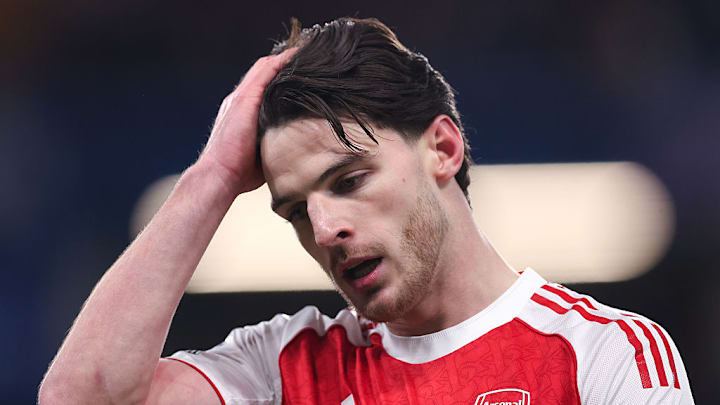 Declan Rice will miss Arsenal’s league phase finale.