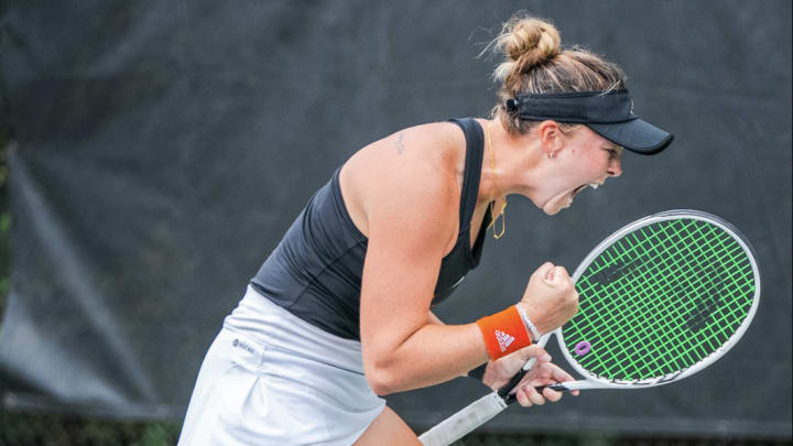 Alexa Noel Celebrating a winning serve