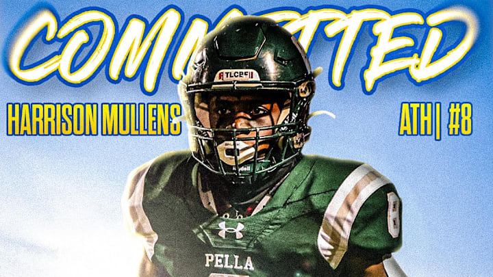 Harrison Mullens of Pella High School committed to play football at South Dakota State next year.