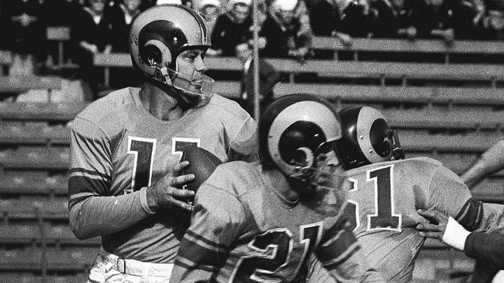 Norm Van Brocklin set the single-game passing yards record with the Rams in 1951. Norm Van Brocklin set the single-game passing yards record with the Rams in 1951.