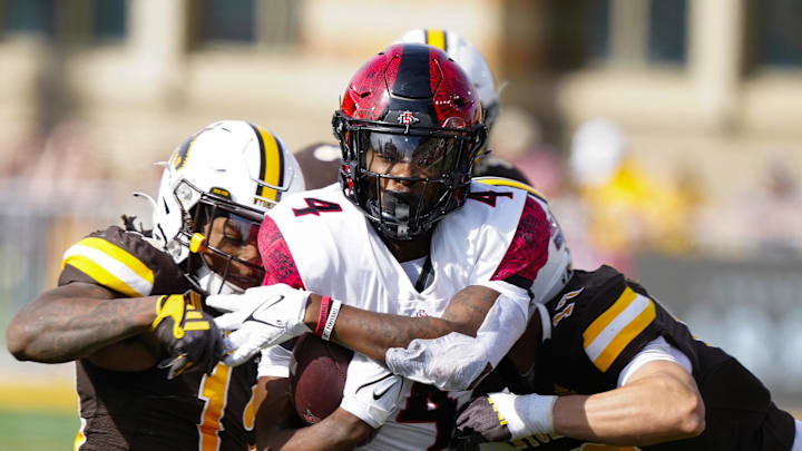 San Diego State Aztecs wide receiver Louis Brown IV (4). 