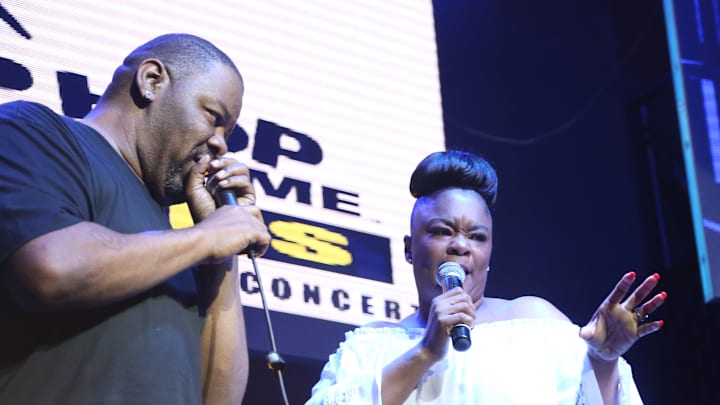 Biz Markie and Roxanne Shanté emceeing at the 2014 Hip Hop Hall of Fame Awards Biz Markie and Roxanne Shanté emceeing at the 2014 Hip Hop Hall of Fame Awards